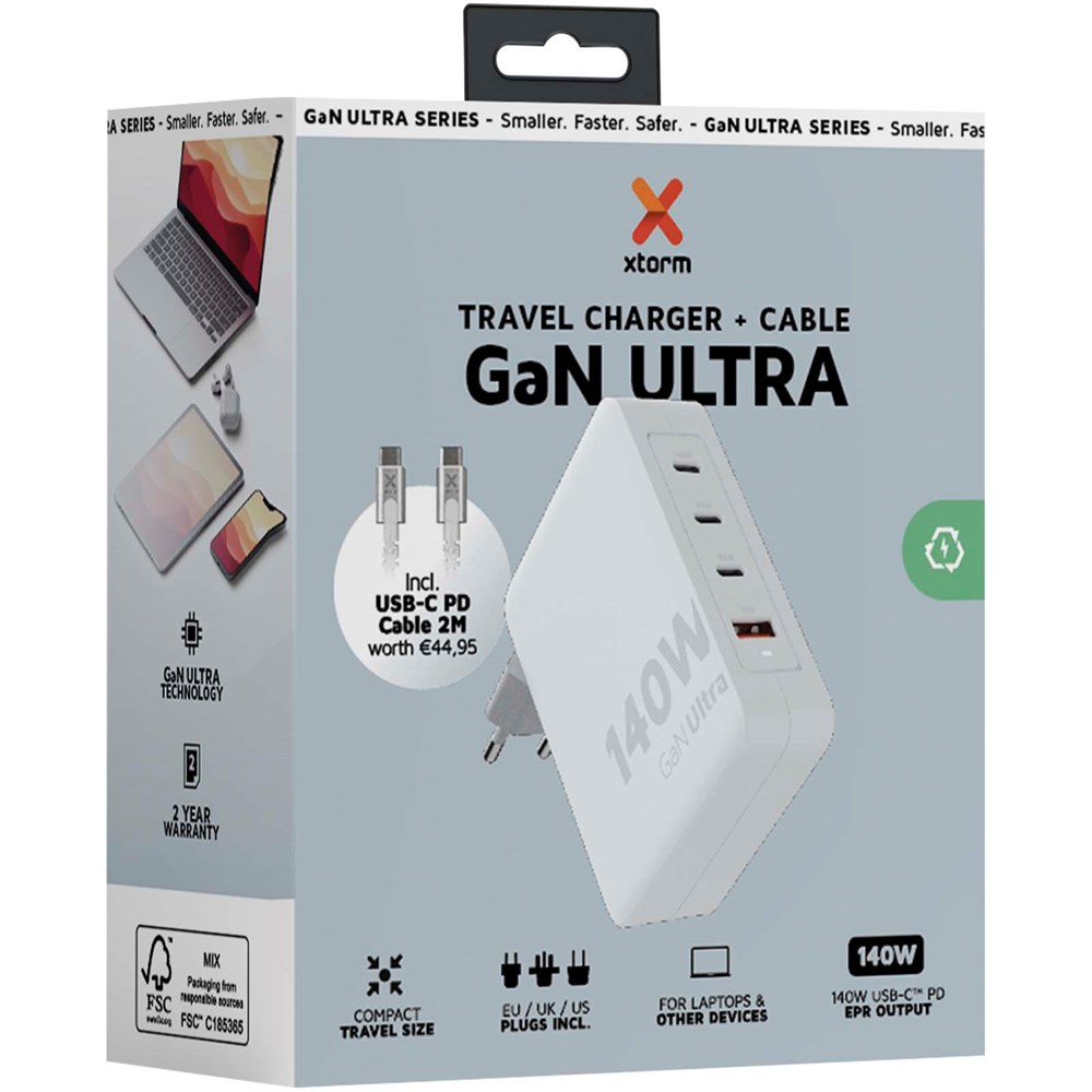 Xtorm XVC2140 GaN Ultra 140 W Reiseladegerät mit 240 W USB-C PD-Kabel