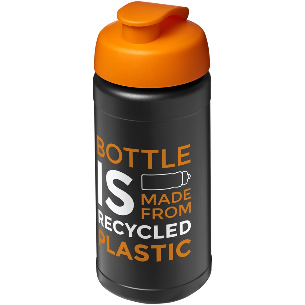 Baseline 500 ml recycelte Sportflasche mit Klappdeckel 