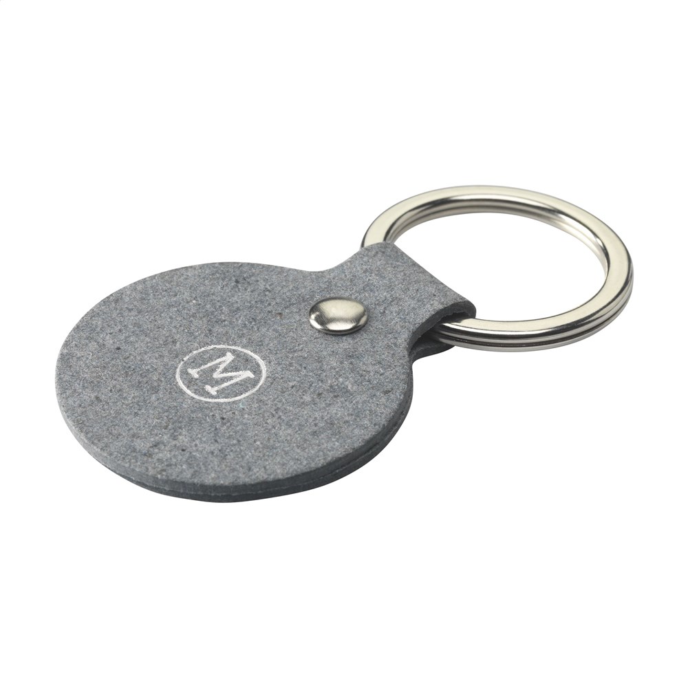 Recycled Denim Textile Keyring Round Schlüsselanhänger