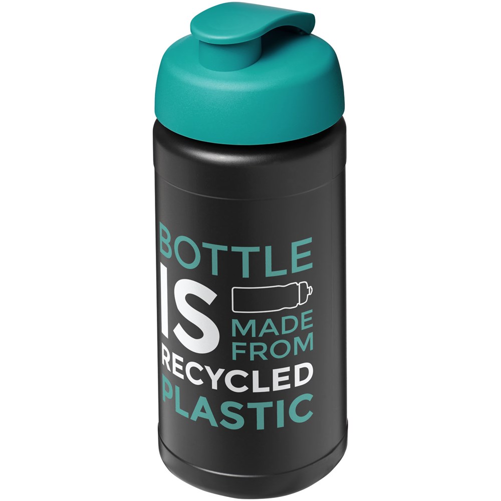 Baseline 500 ml recycelte Sportflasche mit Klappdeckel 