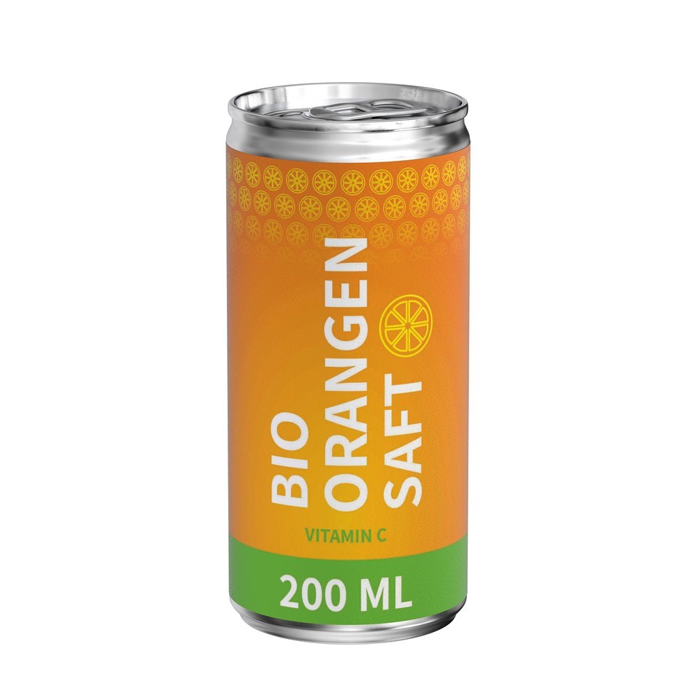 Bio Orangensaft, 200 ml, Eco Label (Pfandfrei, Export)