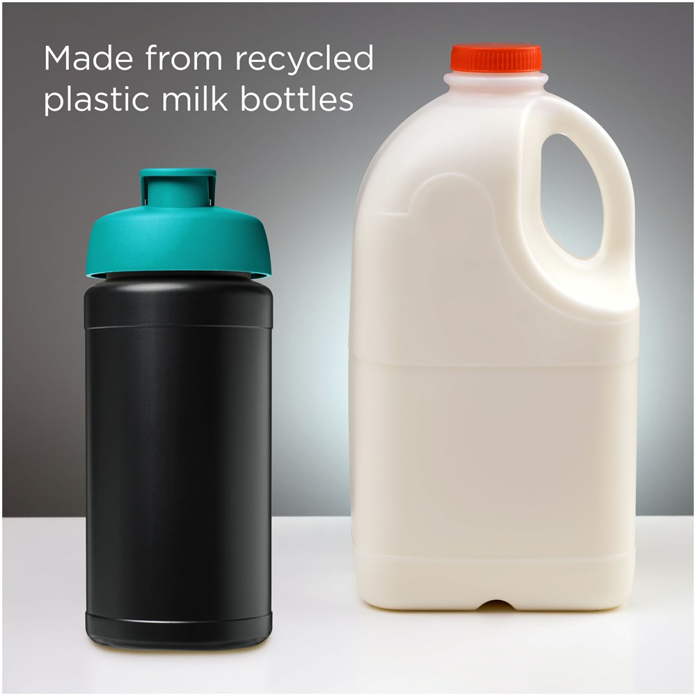 Baseline 500 ml recycelte Sportflasche mit Klappdeckel 