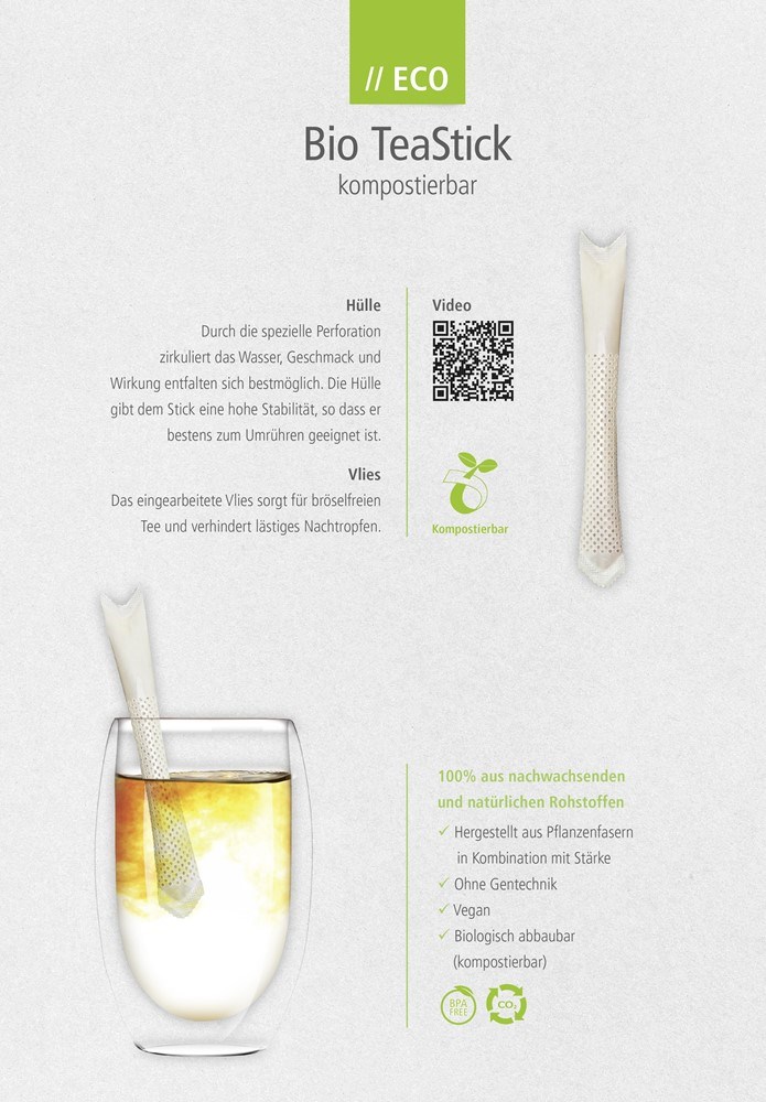 Tea-V-Card Visitenkarte inkl. 1  TeaStick "Individ. Design"