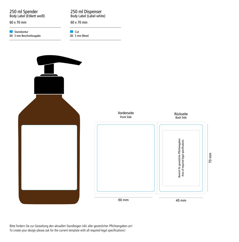 Handreinigungsgel, 250 ml, Body Label (R-PET)