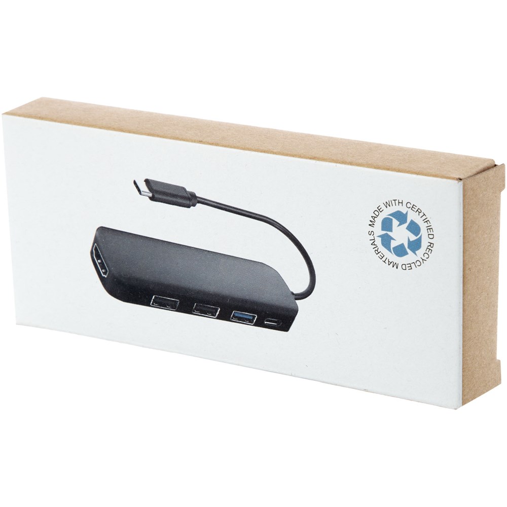 Loop Multimedia-Adapter aus recyceltem RCS Kunststoff USB 2.0-3.0 mit HDMI-Anschluss